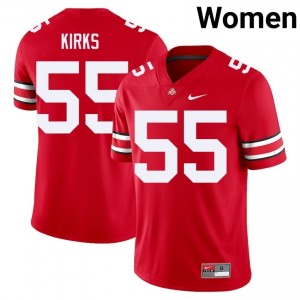 Dominic Kirks #55 Scarlet Women Embroidery Jersey | Limited OSU College Football Gear 94865087