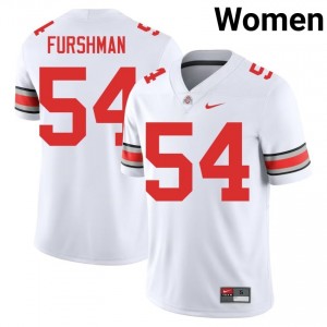 Buckeyes Dylan Furshman #54 White Women College Jersey | Embroidery Football Uniform 17176405