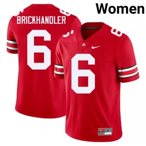 Eli Brickhandler #6 Scarlet Women Stitched Jersey | Genuine OSU NCAA Football Gear 84431051
