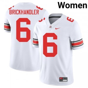 Buckeyes Eli Brickhandler #6 White Women Player Jersey | Elite Stitch Football Uniform 71645379