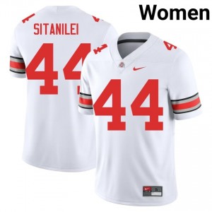 Buckeyes Epi Sitanilei #44 White Women College Jersey | Durable Embroidery Football Uniform 65076255