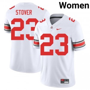 Buckeyes Garrett Stover #23 White Women NCAA Jersey | Fresh Stitched Football Uniform 42700883