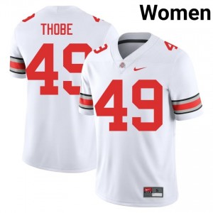 Buckeyes Gavin Thobe #49 White Women High School Jersey | Authentic Embroidery Football Uniform 98106211