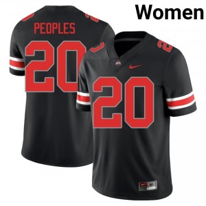James Peoples #20 Black Women Stitched Jersey | Licensed Ohio State NCAA Football Gear 68645856