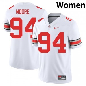 Buckeyes Jason Moore #94 White Women Player Jersey | Pro-Grade Stitch Football Uniform 15537313