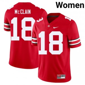 Jaylen McClain #18 Scarlet Women Stitch Jersey | Elite OSU Player Football Gear 48232187