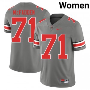 Grey #71 Jayvon McFadden Women Stitch Jersey | Ohio State Buckeyes Player Football Edition 53151073