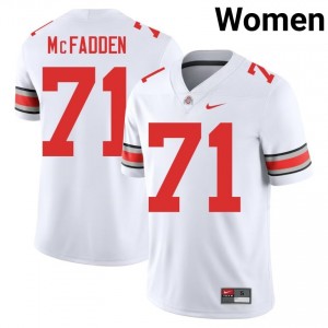 Buckeyes Jayvon McFadden #71 White Women NCAA Jersey | Essential Stitched Football Uniform 49371473