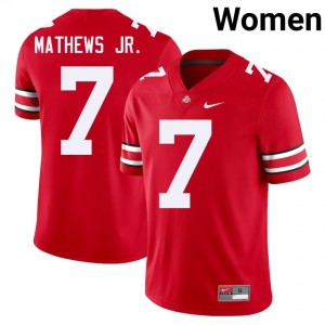 Jermaine Mathews Jr. #7 Scarlet Women Stitched Jersey | Premium OSU University Football Gear 87073975