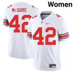 Buckeyes Joe McGuire #42 White Women University Jersey | Gameday Stitched Football Uniform 43858849