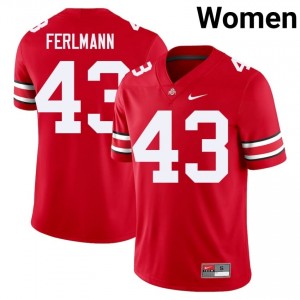 John Ferlmann #43 Scarlet Women Stitch Jersey | Elite Thread OSU Player Football Gear 90434211