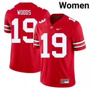 Jordyn Woods #19 Scarlet Women Stitched Jersey | Genuine OSU NCAA Football Gear 35164930