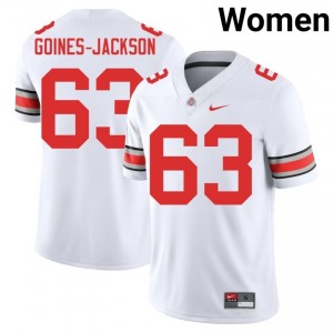 Buckeyes Julian Goines-Jackson #63 White Women NCAA Jersey | Moisture Wicking Stitched Football Uniform 93937906