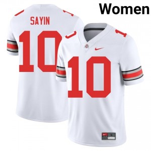 Buckeyes Julian Sayin #10 White Women College Jersey | Moisture Wicking Embroidery Football Uniform 96824950