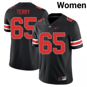 Justin Terry #65 Black Women Embroidery Jersey | Genuine Ohio State High School Football Gear 52861138