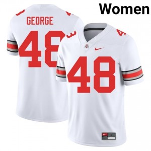Buckeyes Logan George #48 White Women NCAA Jersey | Elite Stitched Football Uniform 54028636
