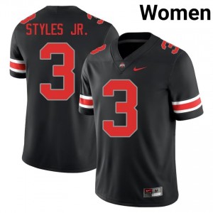 Lorenzo Styles Jr. #3 Black Women Embroidery Jersey | Officially Licensed Ohio State College Football Gear 86342670