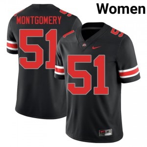 Luke Montgomery #51 Black Women Embroidery Jersey | Pro Cut Ohio State College Football Gear 93392837