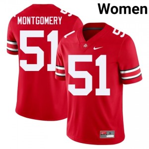 Luke Montgomery #51 Scarlet Women Stitch Jersey | Limited OSU Player Football Gear 57355517