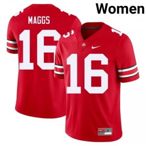 Mason Maggs #16 Scarlet Women Embroidery Jersey | Authentic OSU College Football Gear 89070385