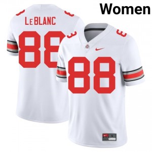 Buckeyes Maxence LeBlanc #88 White Women High School Jersey | Officially Licensed Embroidery Football Uniform 97609464