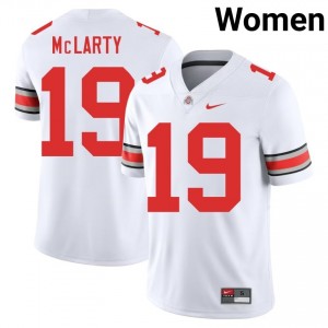 Buckeyes Nick McLarty #19 White Women NCAA Jersey | Stitched Football Uniform 47256002