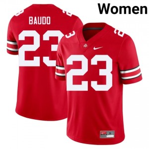 Nolan Baudo #23 Scarlet Women Stitched Jersey | Pro Cut OSU NCAA Football Gear 76571578