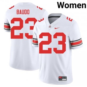 Buckeyes Nolan Baudo #23 White Women Player Jersey | Classic Stitch Football Uniform 84770999