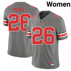 Grey #26 Payton Pierce Women Stitched Jersey | Ohio State Buckeyes Genuine NCAA Football Edition 56664331