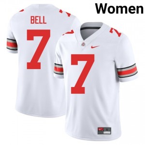 Buckeyes Phillip Bell #7 White Women University Jersey | Gameday Stitched Football Uniform 96751466