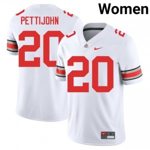 Buckeyes Riley Pettijohn #20 White Women High School Jersey | Limited Embroidery Football Uniform 69196620