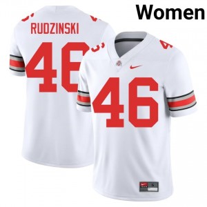 Buckeyes Ryan Rudzinski #46 White Women Player Jersey | Elite Thread Stitch Football Uniform 46609976
