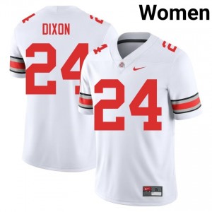 Buckeyes Sam Dixon #24 White Women NCAA Jersey | Pro Cut Stitched Football Uniform 42438452