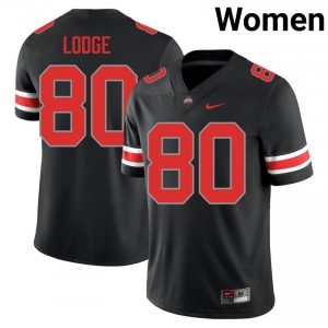 Shawn Lodge #80 Black Women Stitched Jersey | Ohio State University Football Gear 80997863