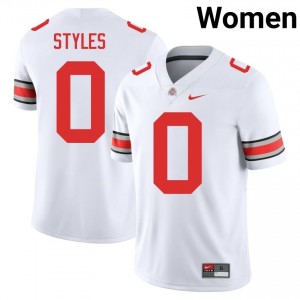 Buckeyes Sonny Styles #0 White Women High School Jersey | Pro Cut Embroidery Football Uniform 38616282