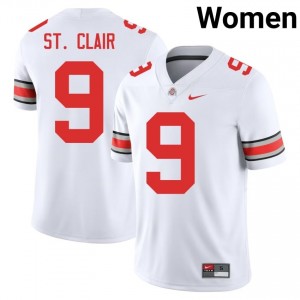 Buckeyes Tavien St. Clair #9 White Women Player Jersey | Premium Stitch Football Uniform 78324942