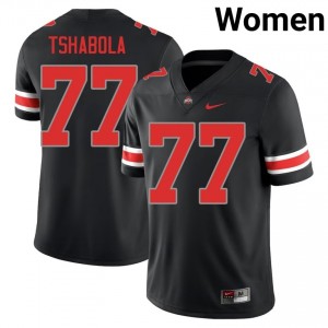 Tegra Tshabola #77 Black Women Embroidery Jersey | Durable Ohio State College Football Gear 49811215