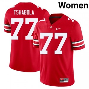 Tegra Tshabola #77 Scarlet Women Stitch Jersey | Pro Cut OSU Player Football Gear 33107522