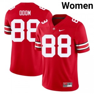 Trajen Odom #88 Scarlet Women Embroidery Jersey | Classic OSU High School Football Gear 96380170