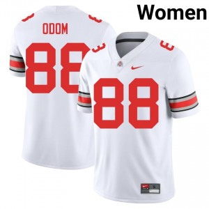 Buckeyes Trajen Odom #88 White Women University Jersey | Moisture Wicking Stitched Football Uniform 90084486