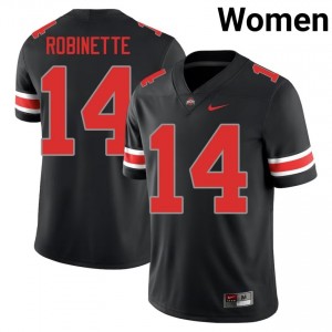 Trey Robinette #14 Black Women Embroidery Jersey | Elite Ohio State College Football Gear 60904988