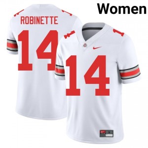 Buckeyes Trey Robinette #14 White Women High School Jersey | Pro-Grade Embroidery Football Uniform 38283391