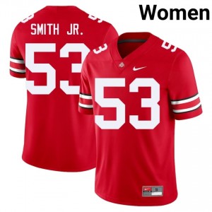 Will Smith Jr. #53 Scarlet Women Embroidery Jersey | Gameday OSU College Football Gear 40135947