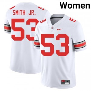 Buckeyes Will Smith Jr. #53 White Women NCAA Jersey | Premium Stitched Football Uniform 50538106