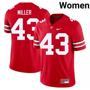 Amar'e Miller #43 Scarlet Women Stitched Jersey | Elite Thread OSU NCAA Football Gear 93939241