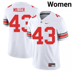 Buckeyes Amar'e Miller #43 White Women Player Jersey | Exclusive Stitch Football Uniform 93208456