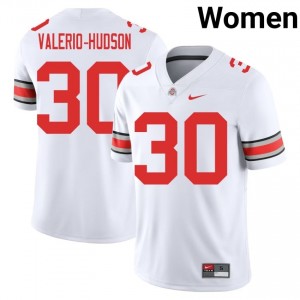Buckeyes Amari Valerio-Hudson #30 White Women College Jersey | Elite Embroidery Football Uniform 62825116