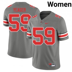 Grey #59 Ashton Yeager Women Embroidery Jersey | Ohio State Buckeyes Officially Licensed College Football Edition 57457856