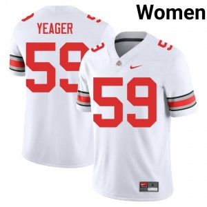 Buckeyes Ashton Yeager #59 White Women University Jersey | Fresh Stitched Football Uniform 80498404