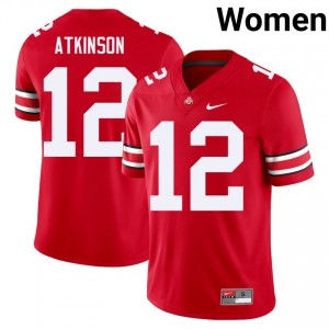 Beau Atkinson #12 Scarlet Women Stitch Jersey | Premium OSU Player Football Gear 61426497